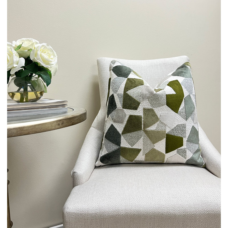 Housse de coussin en velours Green Fragments, 22