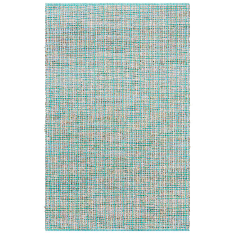 Tapis rayé en jute / coton Doleman, Rectangle de 5 pi x 8 pi