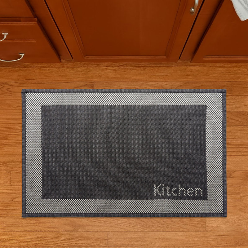Tapis de cuisine deux tons noir 20 x 32, Rectangle 1 pi 8 po x 2 pi 8 po, Noir