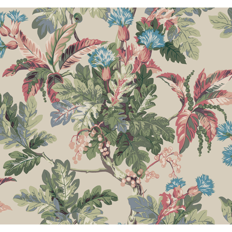 Briarwood Floral Wallpaper Double Roll, Taupe