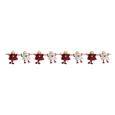 Guirlande de Noël 4 "x 26" ange rouge et beige
