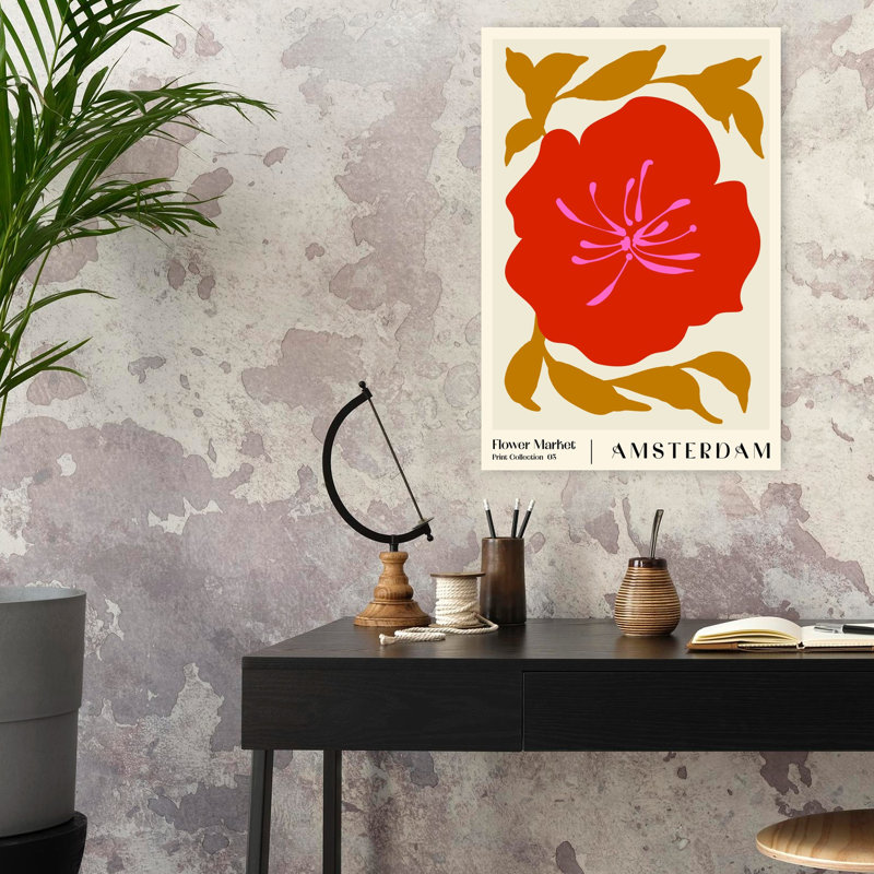 Art contemporain, art floral, H 24 po x l 16 po