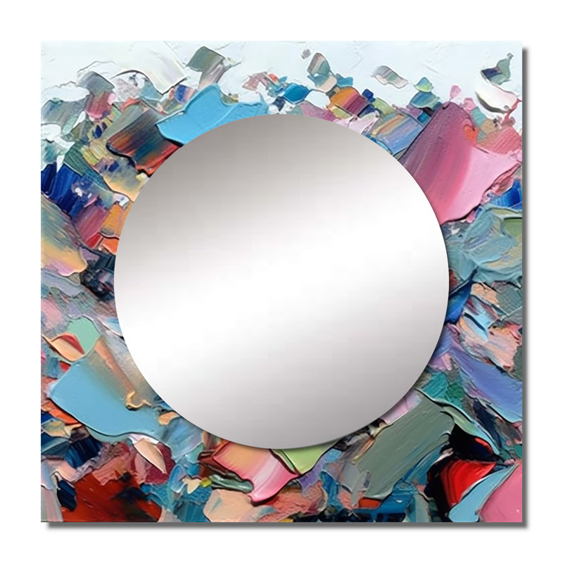 «Passion Of Mira Abstract Melody», peinture abstraite à miroir, 29 po x 29 po