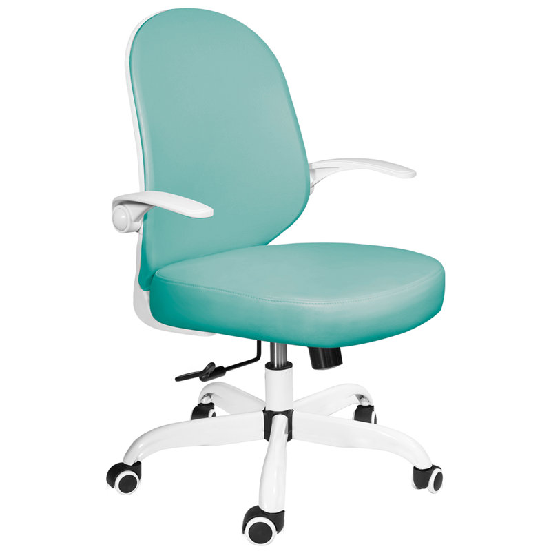 Chaise de bureau ergonomique avec roulettes et accoudoirs Lateefah, Vert
