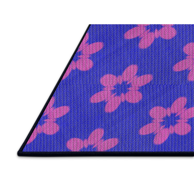 Tapis rose à motif floral Yanis, Rectangle 5 pi x 7 pi