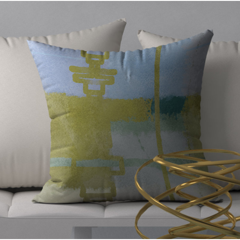 Abstract Reversible Throw Pillow, 18" x 18"