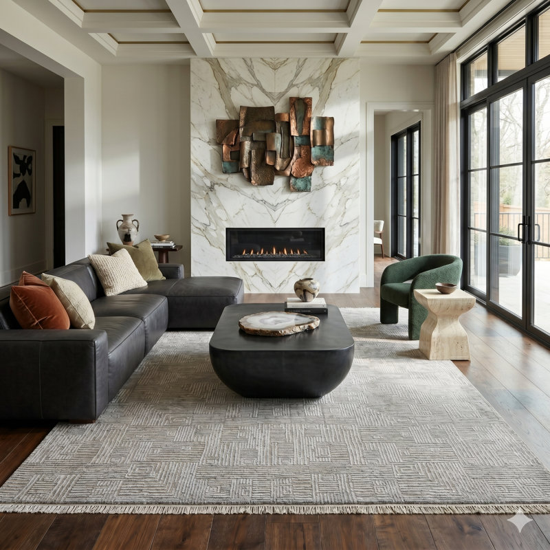 Halesite Geometric Indoor Rug, Rectangle 9' x 12'
