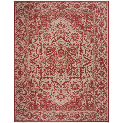 Danya Red/Cream Indoor/Outdoor Area Rug