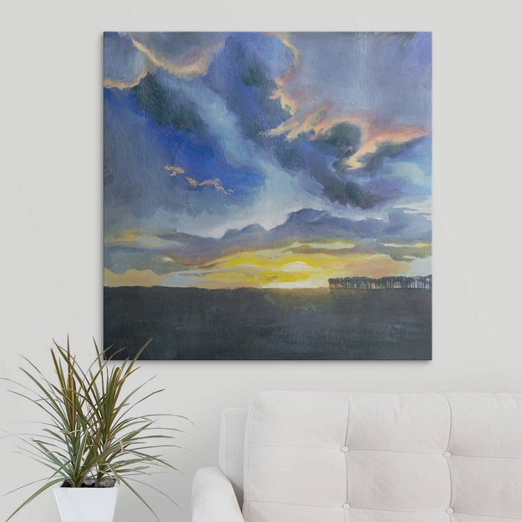 « i », reproduction d’art dépilée Vivid Sunset, H 35 po x l 35 po x P 1,5 po, Toile