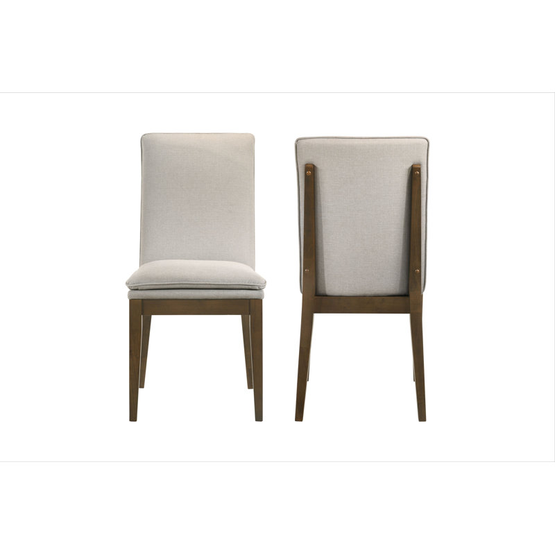 Carlyssia 21'' H Upholstered Side Chair, Gray/Beige