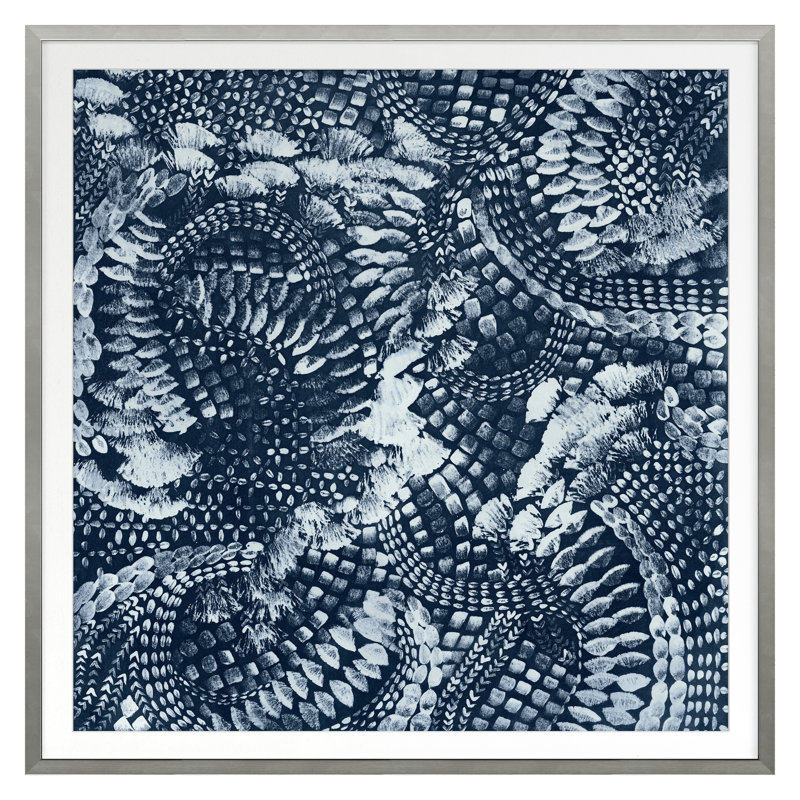 "Indigo Textures 2" par Stramel, Renee, Argent argent, H 20 po x l 20 po