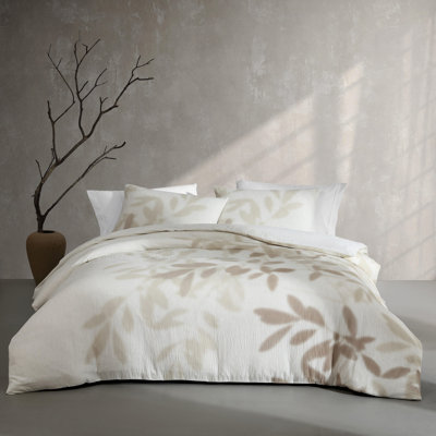 Calvin Klein Shadow Branches Cotton Beige Comforter Set