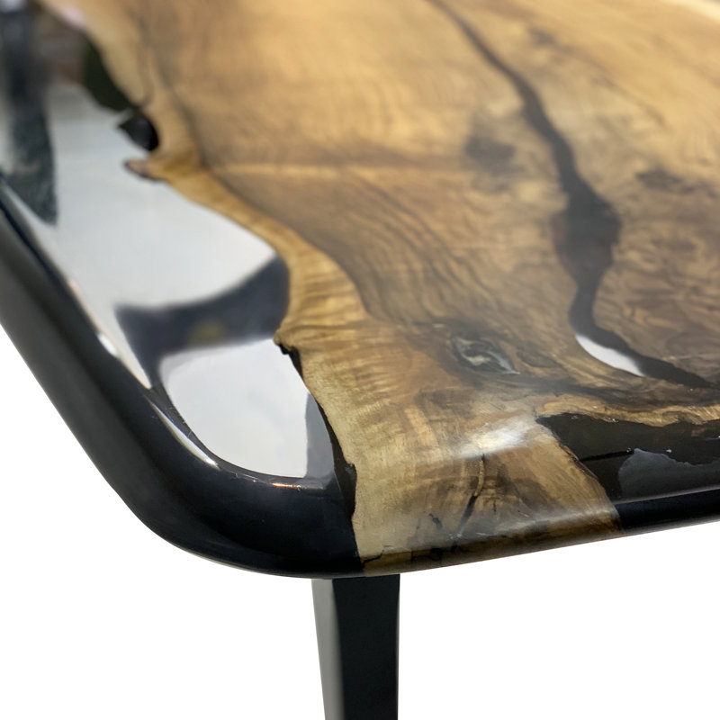 Carna Walnut Wood Dining Table, 48" W x 108.3" L 