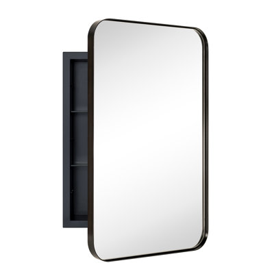 Haslem Recessed Framed Medicine Cabinet with Mirror and Adjustable Shelves
