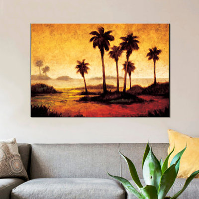«Sunset Palms I» par Gregory Williams - Impression sur toile tendue sur châssis