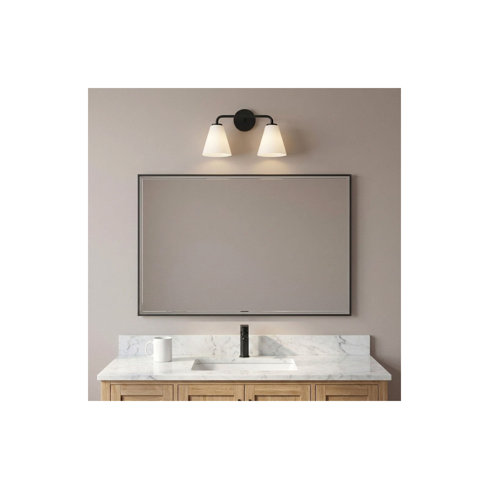 Senda One Light Vanity, 2, Midnight Black, White