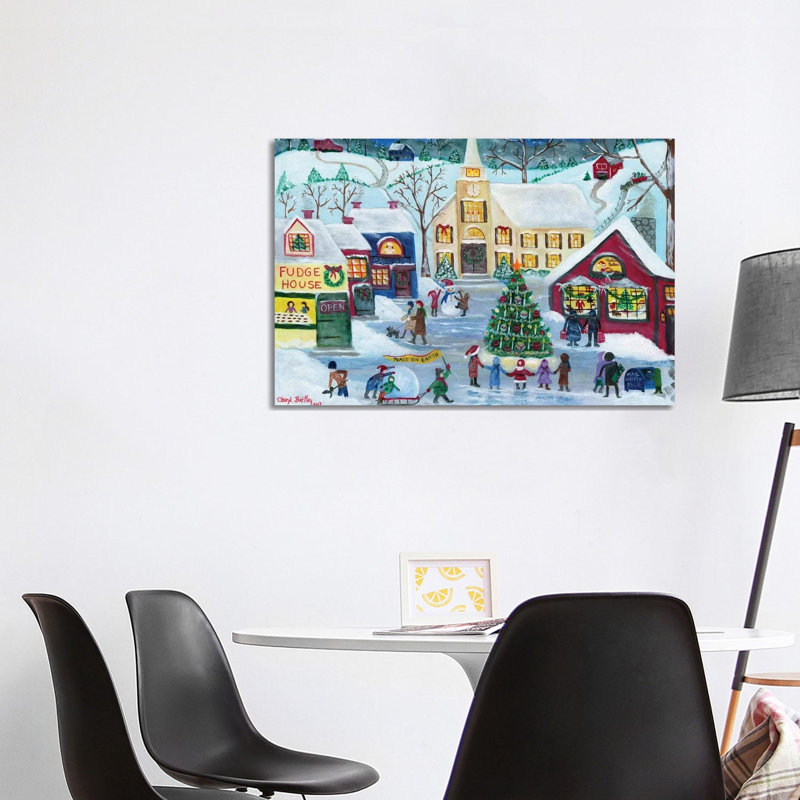 Christmas Holiday Shopping Village by Cheryl Bartley - Print on Canvas, Wrapped Canvas, 101.6 cm H x 66.04 cm W