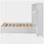 Lit double en bois avec garde-robe et tablettes intégrées, blanc