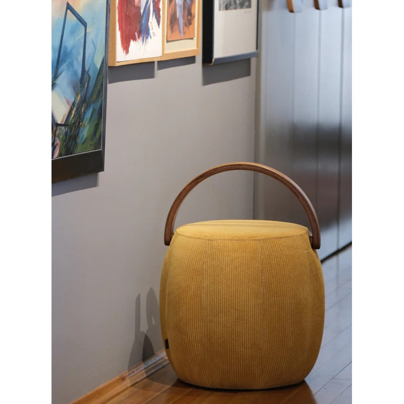 Bakrac Round Pouf, Yellow