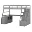 Lit mezzanine avec tiroirs, tablettes et bureau-1193084903