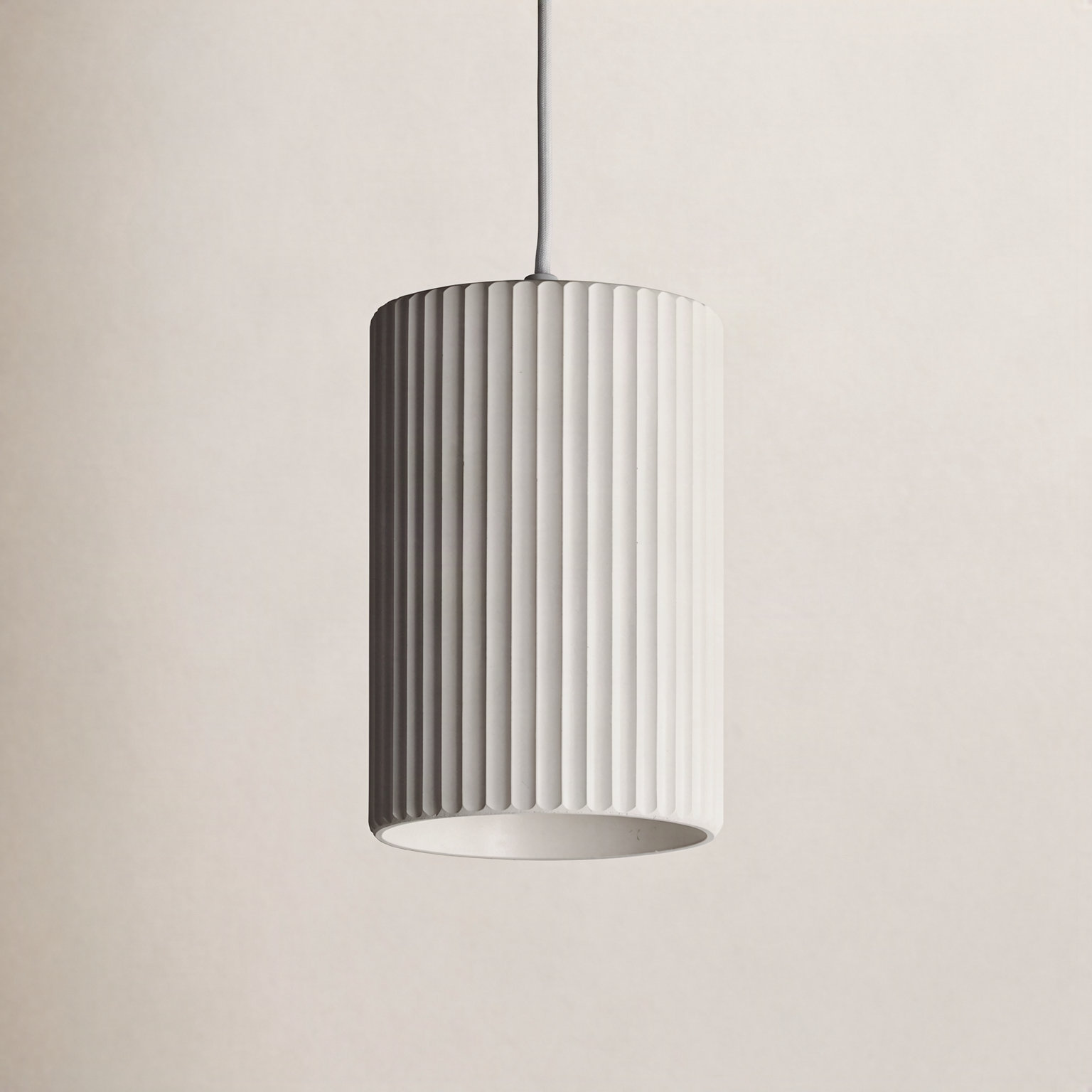 Calcott Dimmable Cylinder Single Light Pendant, Chalk White, Chaulk White