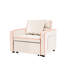 Chaise de lit trois-en-un blanc crème avec dossier réglable, convertible en différentes formes, pour une utilisation multifonctionnelle à la maison, revêtement en velours, espace de vie principal approprié