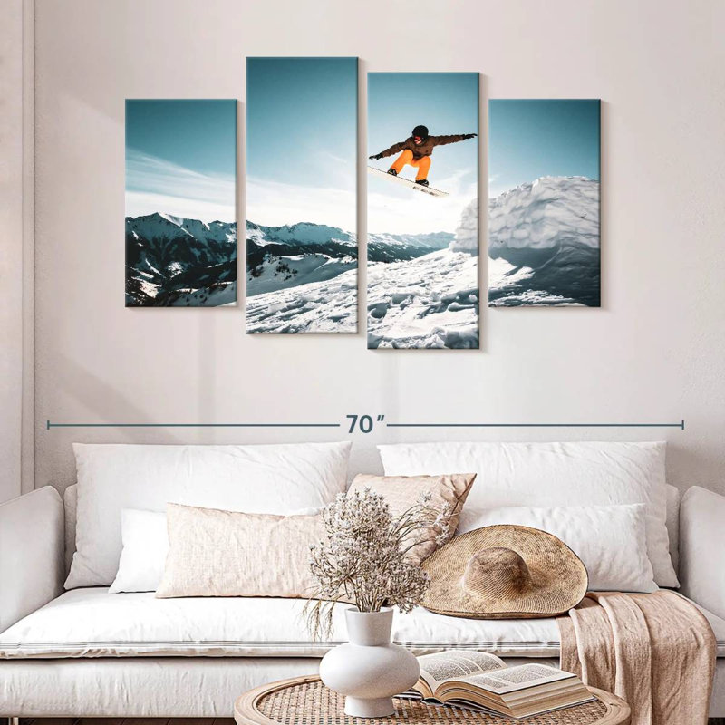 Sirci Snowboarder dans les airs, H 32 po x l 52 po
