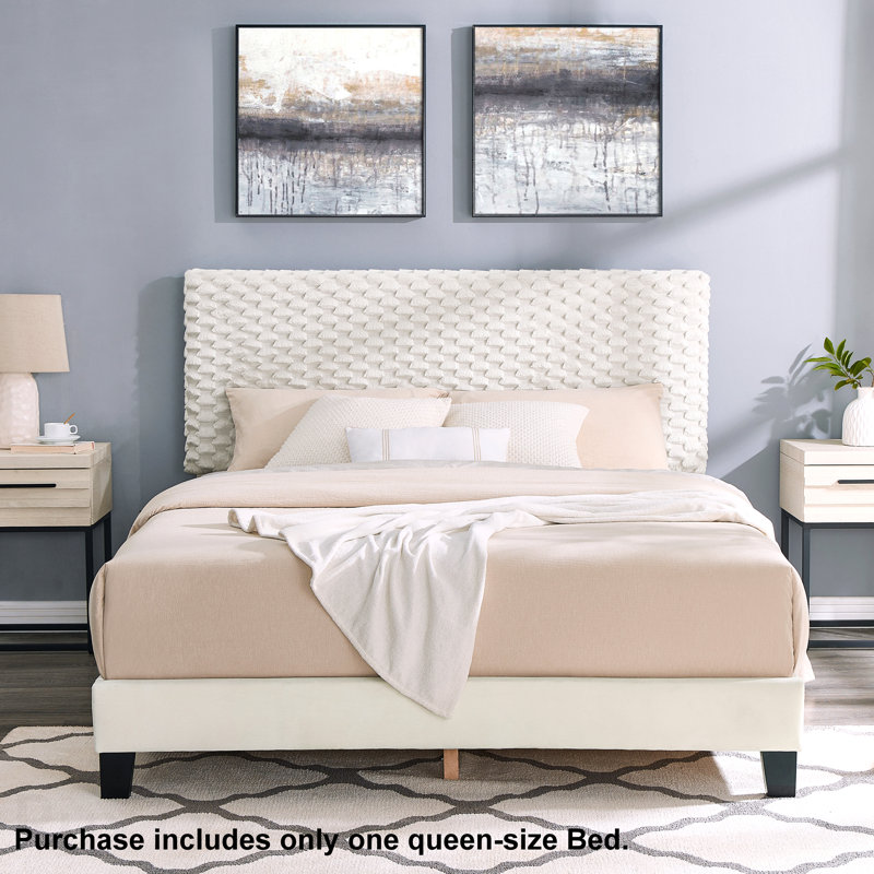 Lit plateforme tapissier Findlay, Queen