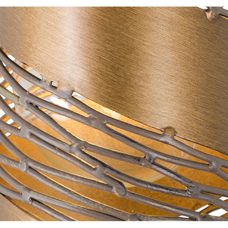 Luminaire suspendu cylindrique simple à 1 lumière Flow, Minerai martelé