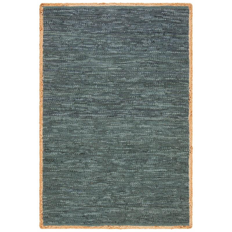 Tapis gris en coton tissé à la main Zeitler, Rectangle 8 pi x 10 pi