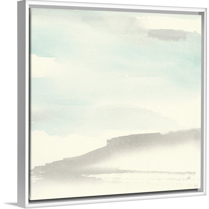 «Teal Sky II», reproduction sur toile, H 38 po x l 38 po x P 1,75 po, Cadre flottant blanc
