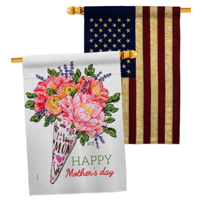 Double Sided 40'' H x 28'' W Polyester Mother's Day House Flag