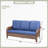 All Weather Wicker Patio Couch, 3 Seats Patio Sofa With Cushions, Outdoor Patio Sofa For Garden, Porch, Backyard, Beige, Blue-1411296581