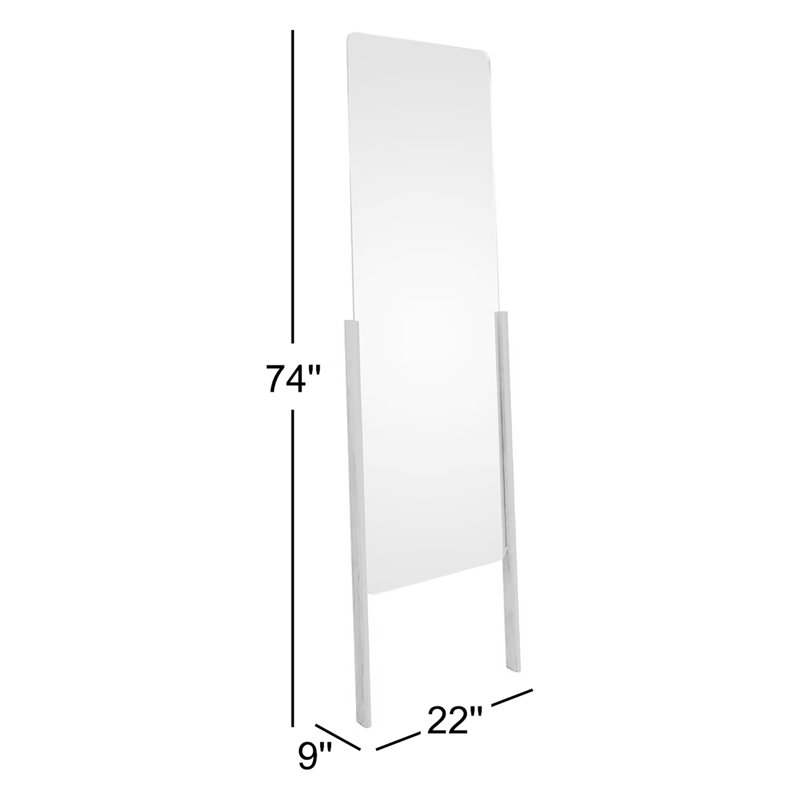 TDH Flat Solid Wood Beveled Mirror, Walnut