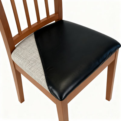 PU Leather Dining Chair Seat Covers, 100% Waterproof Stretch And Wipeable Protectors, Set Of 4