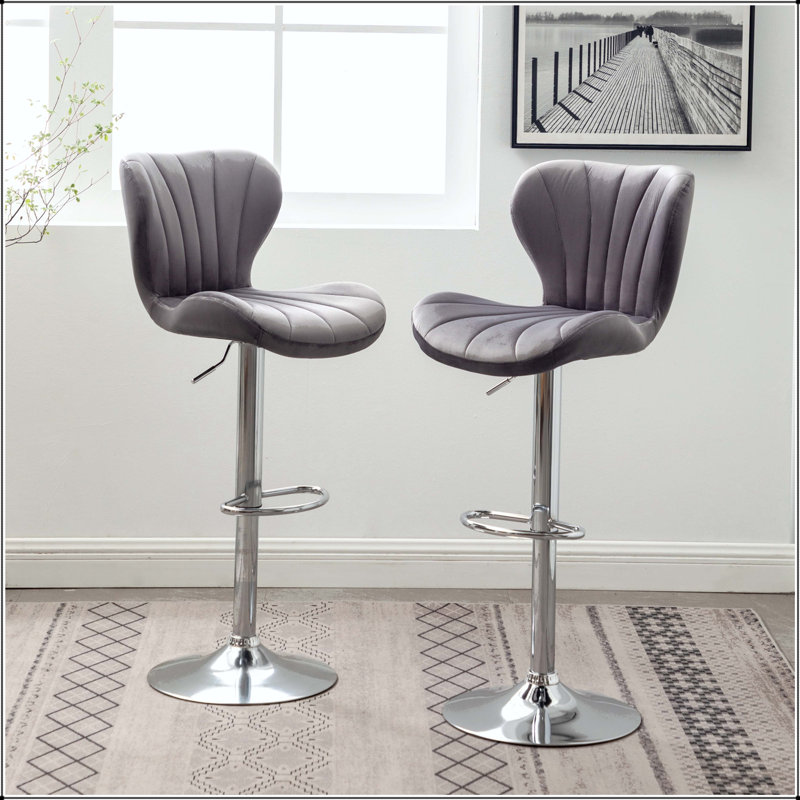 Ensemble de 2 tabourets pivotants réglables Ellston, Gris