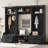 4-In-1 Detachable Hall Tree With Storage And 7 Hooks, Multiple Functions Hallway Coat Rack With Storage Drawers And Cabinet, Black Shoe Bench For Entryway Hallway, Shoe Storage-216160553