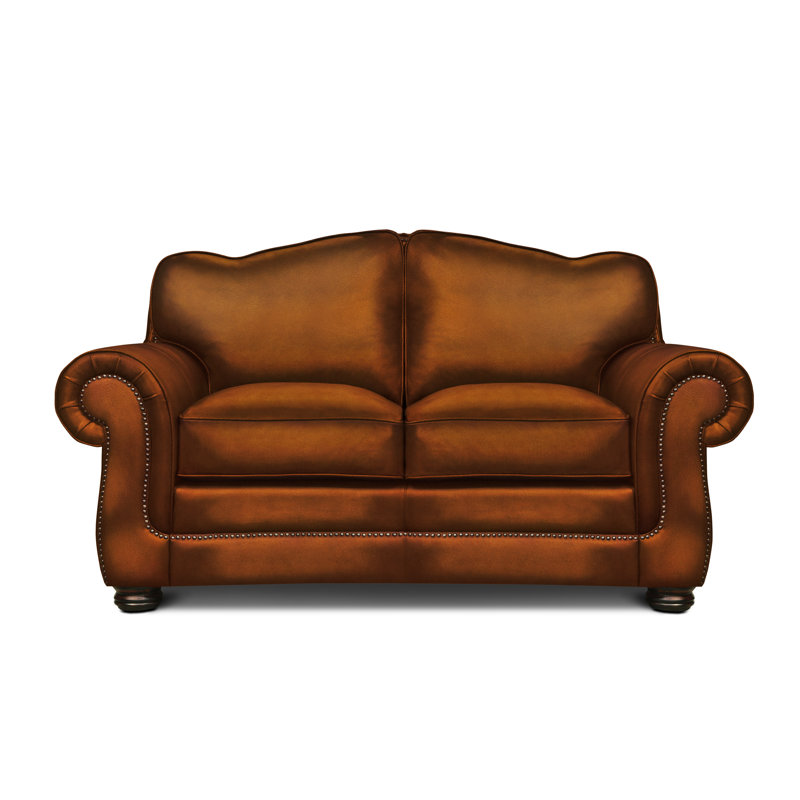Buckingham Leather Loveseat, Nutmeg, Yes, Cognac (Maestro Artisano)