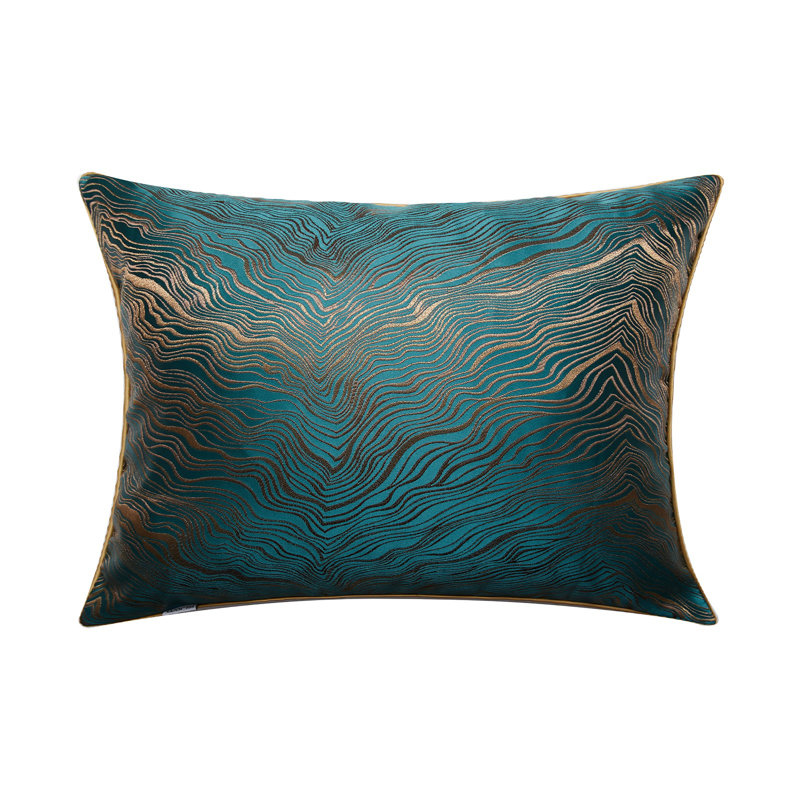 Abstract Reversible Throw Pillow, Green, Polyester/Polyfill