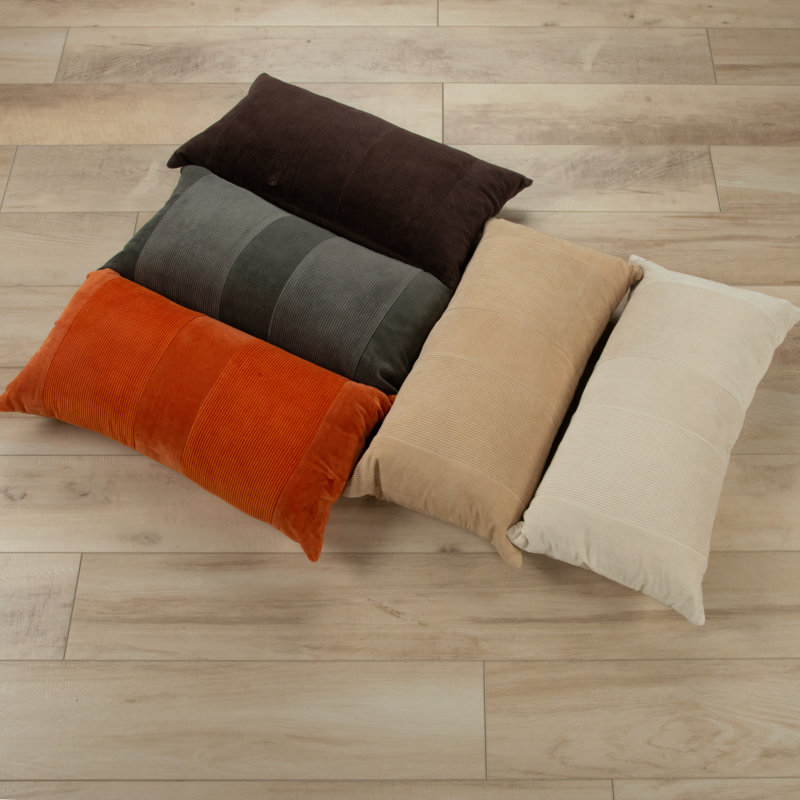 Brown Cotton Velvet Corduroy Throw Pillow