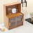 18" Modern Bamboo Brown Kitchen Storage Cabinet With Sliding Doors-495515384