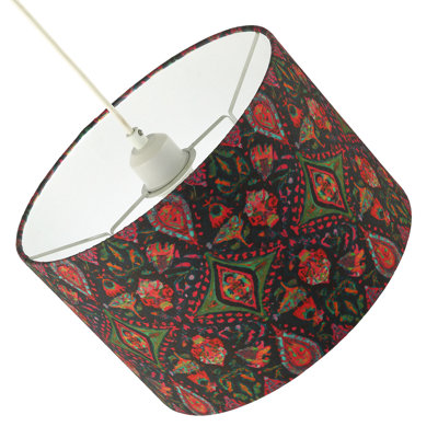 20cm H Cotton Drum Lamp Shade ( No Direct Attachment Method ) in Black