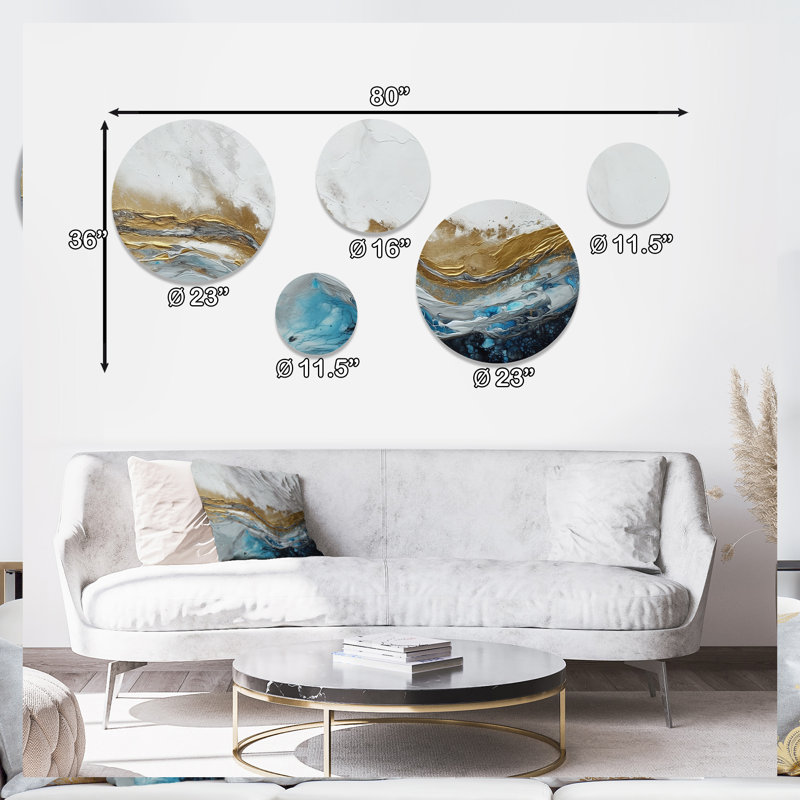 Grey Gold Modern Abstract Contemporary IV - Abstract Marble Metal Wall Décor