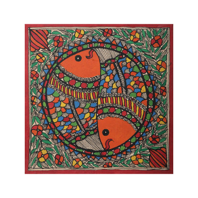 Simple poisson coloré | Papier fait à la main | Par Ajay Kumar Jha