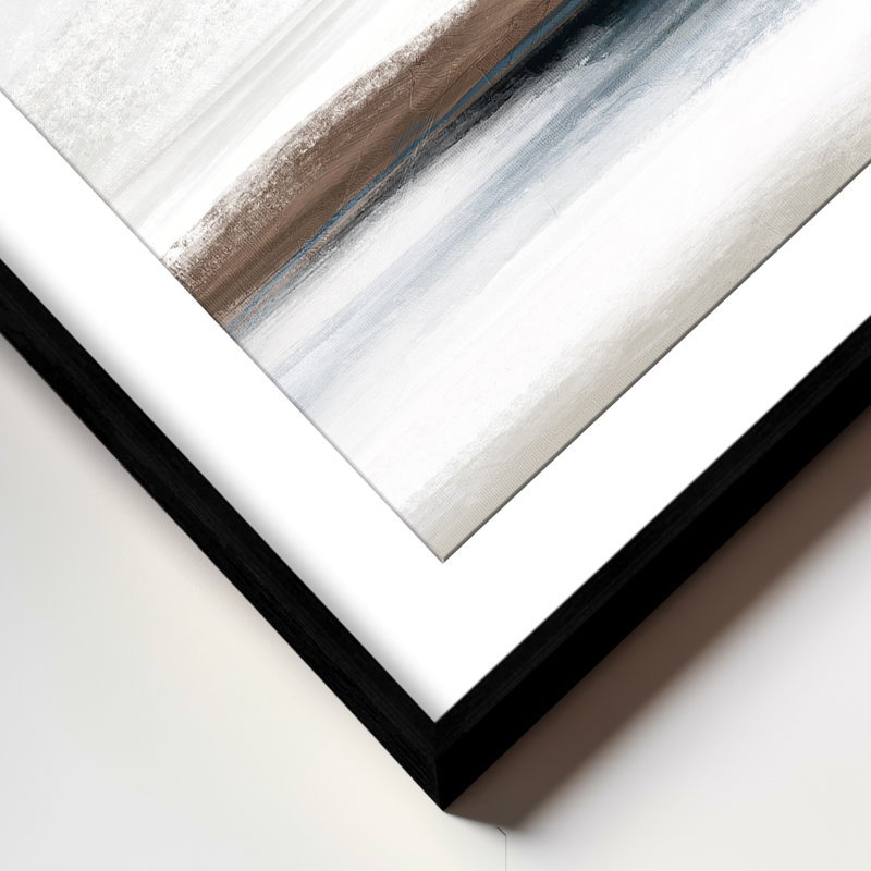 Costa Modscape III par Chichi - Peinture de paysage côtier moderne, Noir, H 36 po x l 48 po