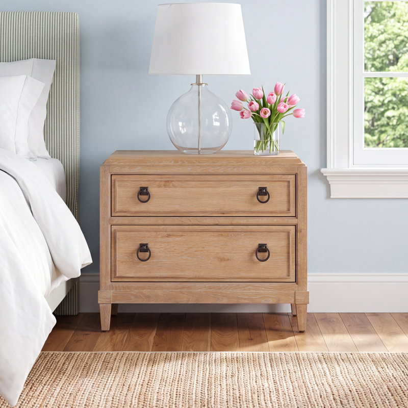 Hayes 2-Drawer Nightstand, Tan