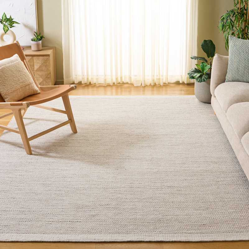 Tapis de couleur unie en coton tissé à la main Vermont, Rectangle 8' x 10'