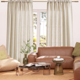 Jaquin Polyester Semi Sheer Curtain Pair