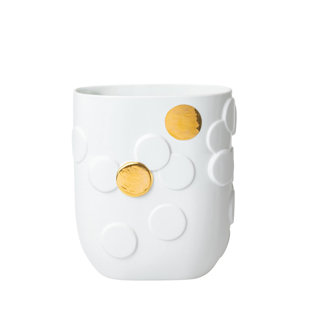 Dots Porcelain Table Vase With Gold Accent