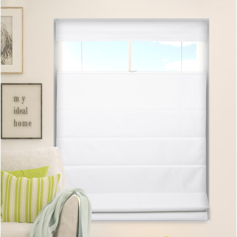 Pure White Cordless Fabric Blackout Roman Shade 28.5" x 60"